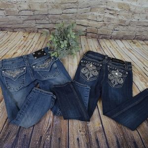 2 pair stoned pocket capris